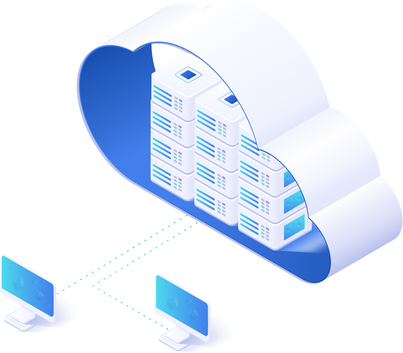 server with connected computer